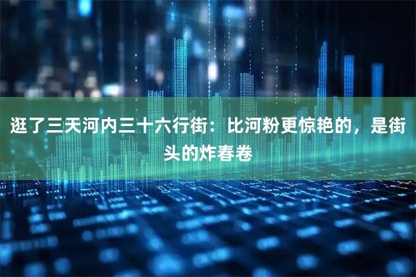逛了三天河内三十六行街：比河粉更惊艳的，是街头的炸春卷